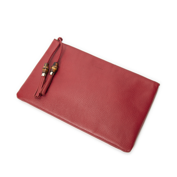 Gucci Handbags - Gucci Bamboo Tassel Zip Clutch
